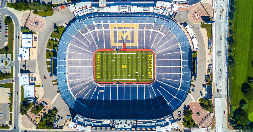 Aerial view of Michigan Stadium, the 